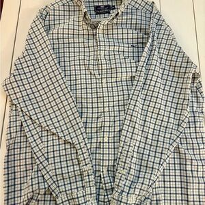Vineyard Vines Blue and White Plaid Shirt Classic Fit